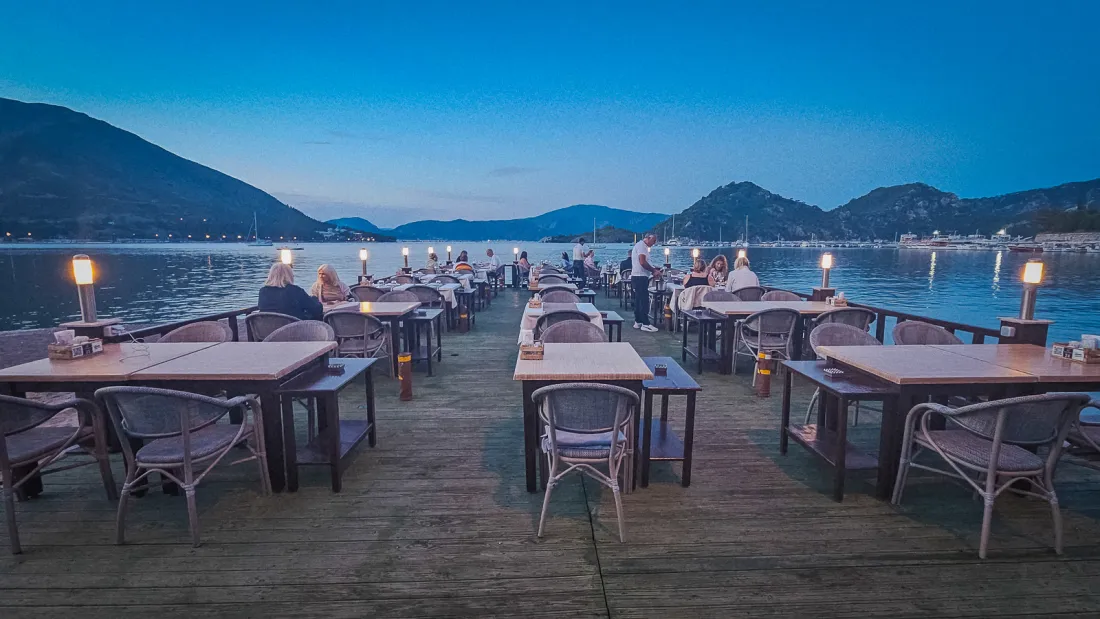 Icmeler, Turkey - a perfect setting for dinner as you watch the sun go down